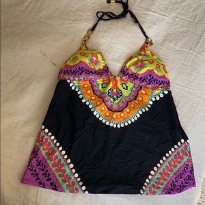 Trina Turk tankini top only size 10